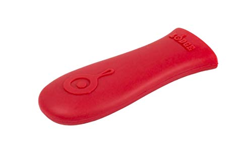 Lodge Silicone Hot Handle Holder - Dishwasher Safe Hot Handle Holder Designed for Lodge Cast Iron Skillets 9 Inches+ w/ Keyhole Handle - Reusable Heat Protection Up to 500° - Red