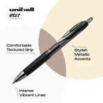 Black Retractable Gel Pens 12 Pack with Medium Points, Uni-Ball 207 Signo Click Pens are Fraud Proof and the Best Office Pens, Nursing Pens, Business Pens, School Pens, and Bible Pens - Image 6