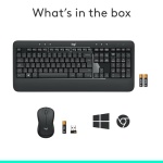 Logitech MK540 Advanced Wireless Keyboard and Mouse Combo for Windows, 2.4 GHz Unifying USB-Receiver, Multimedia Hotkeys, 3-Year Battery Life, for PC, Laptop - Image 2