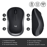 Logitech M185 Wireless Mouse, 2.4GHz with USB Mini Receiver, 12-Month Battery Life, 1000 DPI Optical Tracking, Ambidextrous PC/Mac/Laptop - Swift Gray - Image 9