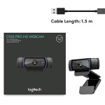 Logitech HD Pro Webcam C920, Widescreen Video Calling and Recording, 1080p Camera, Desktop or Laptop Webcam - Image 3