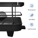 Kitsure Dish Drying Rack- Space-Saving Dish Rack, Dish Racks for Kitchen Counter, Stainless Steel Kitchen Drying Rack with a Cutlery Holder,12''W x 15''L, Black - Image 4