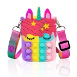 Civan Small Pop Purse, Unicorn Pop Purse for Girl and Women Pop Bag with Unicorn Pop Toy, Shoulder Bag Fidget Toys Pop Fidget Backpack Toy for ADHD Anxiety Kids Backpack Silicone Bag Pop for Girls…