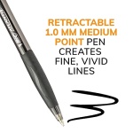 BIC Glide Black Retractable Ballpoint Pens, Medium Point (1.0mm), 12-Count Pack, Ultra Smooth Writing Black Pens - Image 5