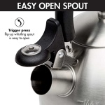 Primula Stewart Whistling Stovetop Tea Kettle Food Grade Stainless Steel, Hot Water Fast to Boil, Cool Touch Folding, 1.5-Quart, Brushed with Black Handle - Image 6