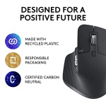 Logitech MX Master 3S - Wireless Performance Mouse, Ergo, 8K DPI, Track on Glass, Quiet Clicks, USB-C, Bluetooth, Windows, Linux, Chrome - Graphite - With Free Adobe Creative Cloud Subscription - Image 8