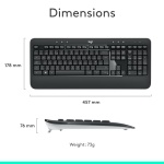 Logitech MK540 Advanced Wireless Keyboard and Mouse Combo for Windows, 2.4 GHz Unifying USB-Receiver, Multimedia Hotkeys, 3-Year Battery Life, for PC, Laptop - Image 5
