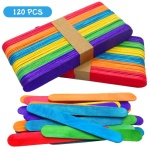 WISYOK 120 Pcs 6” Colored Jumbo Wooden Craft Sticks, Rainbow Wooden Popsicle Sticks, Wide Lollipop Sticks, Treat Sticks Ice Pop Sticks fir Creative Designs or Kids Education, Home Art Projects - Image 7