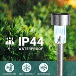 GIGALUMI Solar Lights Outdoor Waterproof, 12 Pack, Stainless Steel LED Solar Garden Lights for Patio, Lawn, Yard and Landscape, Cold White - Image 6