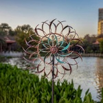 VEWOGARDEN Large Outdoor Metal Wind Spinners, 360 Degrees Swivel Wind Sculpture Yard Art Decor for Patio, Lawn & Garden 66 * 15.8 Inches - Image 6