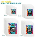 KEFF Canvas Boards for Painting - 24 Pack - Art Supplies Paint Canvas 5x7, 8x10, 9x12, 11x14 Canvas Panels, 100% Cotton Pre-Primed Large Canvas for Painting Supplies, Acrylic, Oil, Watercolor, Tempera - Image 7