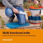Fiskars Multi-Purpose Garden Knife - Planting Tool for Weeding, Digging, and Cultivating with Hanging Hole - Steel Head - Lawn and Yard Tools - Black/Orange - Image 6