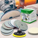 4 Inch Diamond Polishing Pads, 12PCS Wet/Dry Granite Stone 50-6000 Grit for Drill, Grinder, Polisher - For Concrete Marble Stone Countertop Quartz - Image 4