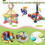 30PCS Magnetic Toys Building Blocks, Magnets for Kids 3 4 5 6 Year Old, Toddler Toys Age 3-6 for Boys Girls, Magnetic Balls and Magnet Rods Toy Building Set, Magnetic Tiles Toys for Toddlers - Image 6