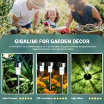 GIGALUMI Solar Lights Outdoor Waterproof, 12 Pack, Stainless Steel LED Solar Garden Lights for Patio, Lawn, Yard and Landscape, Cold White - Image 7