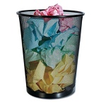 Universal UNV20008 18-Quart Steel Mesh Wastebasket - Black - Image 7