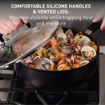 T-fal Ultimate Hard Anodized Nonstick Fry Pan With Lid 10 Inch, Oven Broiler Safe 400F, Lid Safe 350F, Cookware, Kitchen, Home, Versatile Frying Pan, Skillet, Pots and Pans, Dishwasher Safe, Black - Image 4