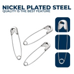 250 Pack Safety Pins by Luxurecourt, 4 Assorted Sizes of Durable, Silver Small and Large Safety Pins Bulk, Rust-Resistant Nickel Plated Steel, Sharp Edge for Clothes, Sewing, Arts & Craft - Image 7