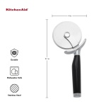 KitchenAid Classic Pizza Wheel with Sharp Blade For Cutting Through Crusts, Pies and More, Built In Finger Guard for Safety and Comfort Grip to Protect Fingers, Dishwasher Safe, 9-Inch, Black - Image 4