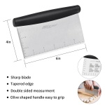 ALLTOP Bench Scraper & Chopper for Kitchen - Ideal Baking Essential Utensil,Stainless Steel Pastry/Dough/Food Cutter Tool for Cake Pizza Bread,Grilling,Cooking - 1 Pack - Image 2