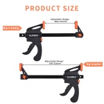 Olaismln 4-Pack 6 inch Bar Clamps for Woodworking, One-Handed Clamp/Spreader, Trigger Clamps with 150 lbs, Quick-Change F Clamp for Gluing Securing, Carpentry and DIY - Image 6