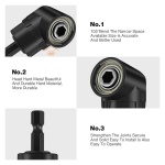 CIGOTU Right Angle Drill Adaptor,4-in-1 Impact Drill Bit Extension,360° Rotatable 1/4 3/8 1/2" Impact Grade Socket Adapter Set,105 Degree Angle Screwdriver Drill Bit for Household Workplace Industry - Image 7