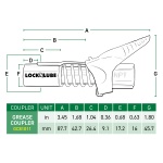LockNLube Grease Gun Coupler locks onto Zerk fittings. Grease goes in, not on the machine. World's best-selling original locking grease coupler. Rated 10,000 PSI. Long-lasting rebuildable tool. - Image 3