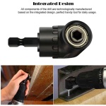 CIGOTU Right Angle Drill Adaptor,4-in-1 Impact Drill Bit Extension,360° Rotatable 1/4 3/8 1/2" Impact Grade Socket Adapter Set,105 Degree Angle Screwdriver Drill Bit for Household Workplace Industry - Image 9