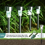 GIGALUMI Solar Lights Outdoor Waterproof, 12 Pack, Stainless Steel LED Solar Garden Lights for Patio, Lawn, Yard and Landscape, Cold White - Image 2