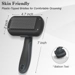 Swihauk Self Cleaning Slicker Brush for Dogs & Cats & Small Pets, Skin Friendly Grooming Cat Brush, Dog Brush for Shedding, Deshedding Brush, Hair Brush Puppy Brush for Haired Dogs, Gray - Image 5