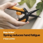 Fiskars Micro-Tip Pruning Snips - 6" Garden Shears with Sharp Precision-Ground Non-Stick Coated Stainless Steel Blade - Gardening Tool Scissors with SoftGrip Handle, Black/Orange - Image 5