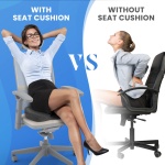 TushGuard Seat Cushion - Memory Foam Cushion for Office Chair, Car Seat, Airplane, Bleacher - Sciatica & Hip & Coccyx Pain Relief Desk Chair Cushion for Long Sitting Office Workers, Car Drivers - Image 2