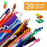Caydo 200 PCS Thick Pipe Cleaners Craft Supplies Multi-Color Chenille Stems for Art and Craft Projects Creative DIY Decorations (12inch x 6mm) - Image 7