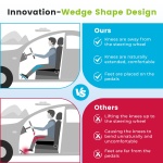 Car Seat Cushion for Car Seat Driver/Passenger - Wedge Car Seat Cushions for Driving Improve Driving Vision/Posture - Memory Foam Butt Pillow/Sciatica Pain Relief Pillow(Mesh Cover,Black) - Image 7
