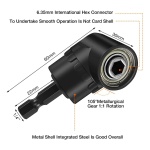 CIGOTU Right Angle Drill Adaptor,4-in-1 Impact Drill Bit Extension,360° Rotatable 1/4 3/8 1/2" Impact Grade Socket Adapter Set,105 Degree Angle Screwdriver Drill Bit for Household Workplace Industry - Image 3