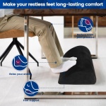 Foot Rest for Under Desk at Work,Office Desk Accessories with Soft Foam and Washable Removable Cover, Foot Stool for Office, Car, Home to Foot Support and Relax Ankles, Black - Image 5