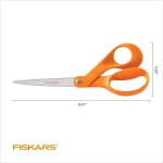Fiskars Original Orange-Handled Scissors - Ergonomically Contoured - 8" Stainless Steel - Paper and Fabric Scissors for Office, Arts, and Crafts - Orange - Image 6