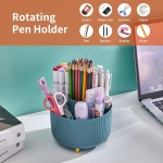 Marbrasse Desk Organizer, 360-Degree Rotating Pen Holder for Desk, Desk Organizers and Accessories with 5 Compartments Pencil Organizer, Art Supply Storage Box Caddy for Office, Home （Dark Green） - Image 6