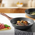 SENSARTE Nonstick Frying Pan Skillet, Swiss Granite Coating Omelette Pan, Healthy Stone Cookware Chef's Pan, PFOA Free (8/9.5/10/11/12.5 Inch) (9.5 Inch) - Image 2