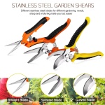 3 Pack Garden Pruning Shears Stainless Steel Blades Handheld Pruners Set with Gardening Gloves - Image 6
