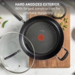 T-fal Ultimate Hard Anodized Nonstick Fry Pan With Lid 10 Inch, Oven Broiler Safe 400F, Lid Safe 350F, Cookware, Kitchen, Home, Versatile Frying Pan, Skillet, Pots and Pans, Dishwasher Safe, Black - Image 7