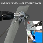 OUPARY 2024 New Electric Drill Plate Cutter - Versatile Metal Nibbler Drill Attachment for Precise Cutting of Iron, White Sheet, Steel, Copper, Aluminum - Includes Adapter for DIY Projects - Image 5