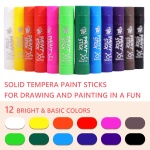 TBC The Best Crafts Paint Sticks,12 Classic Colors, Washable Paint, Non-toxic, Tempera Paint Sticks for Kids and Students - Image 6