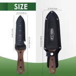 PERWIN Hori Hori Garden Knife, Garden Tools with Sheath for Weeding,Planting,Digging, 7" Stainless Steel Blade with Cutting Edge, Full-Tang Wood Handle with Hanging Hole - Image 4