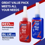 EPASUN Threadlocker Blue 242 and Red 271, Thread Lock Medium and Strong Strength Lock Tight for Nuts, Bolts, Fasteners, and Metals to Prevent Loosening and Corrosion (50mlx2) - Image 7