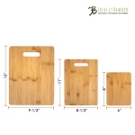 Totally Bamboo 3-Piece Bamboo Cutting Board Set; 3 Assorted Sizes of Bamboo Wood Cutting Boards for Kitchen - Image 2