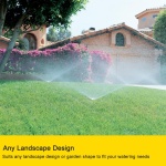 FANHAO 2 Pack Metal Lawn Sprinkler for Yard, Automatic Garden Water Sprinkler on Spike Base, Adjustable Brass Sprinkler Nozzle 360 Degree Large Area Coverage for Lawn Grass Patio Garden Irrigation - Image 2