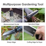 PERWIN Hori Hori Garden Knife, Garden Tools with Sheath for Weeding,Planting,Digging, 7" Stainless Steel Blade with Cutting Edge, Full-Tang Wood Handle with Hanging Hole - Image 8