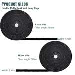 30Ft x 1 Inch Hook and Loop Strips with Adhesive, Double Rolls of Heavy Duty Self Adhesive Tape with Backing, Nylon Self Adhesive Tape for Home Office School and Crafting,Black - Image 7