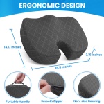 TushGuard Seat Cushion - Memory Foam Cushion for Office Chair, Car Seat, Airplane, Bleacher - Sciatica & Hip & Coccyx Pain Relief Desk Chair Cushion for Long Sitting Office Workers, Car Drivers - Image 7